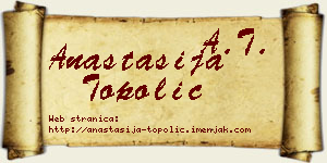 Anastasija Topolić vizit kartica